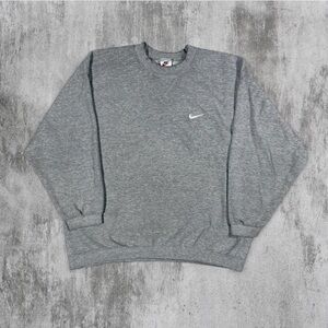 Vintage Nike Blank Grey Crewneck Sweatshirt Made In USA Youth Small